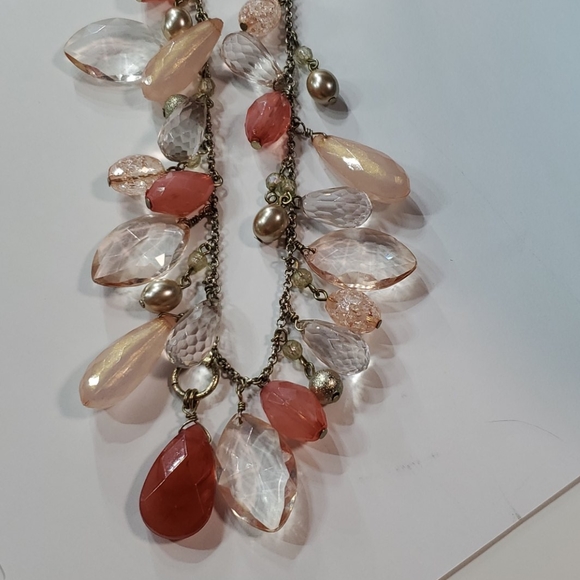 **buy 2 get 1 free**  New york & co pink and gold statement necklace - Picture 3 of 4